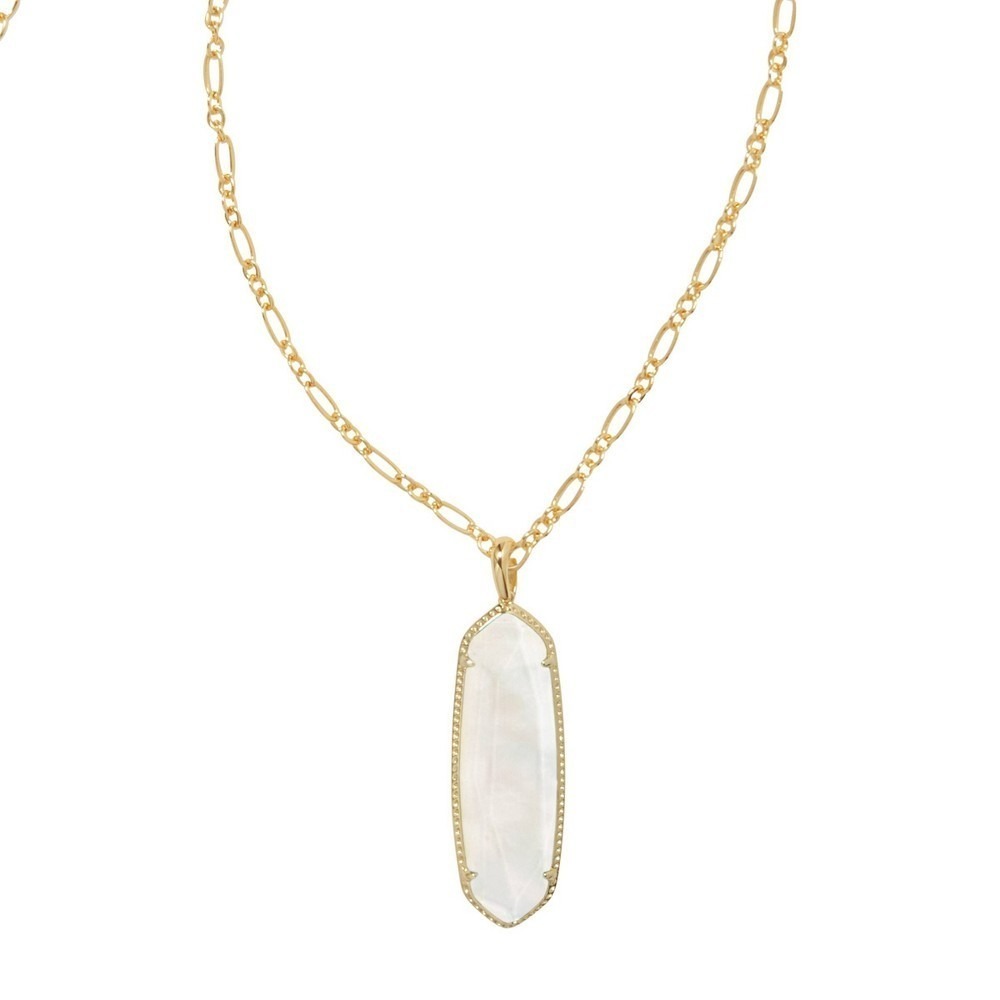 Kendra Scott Eleanor NWT 14K Gold Mother Of Pearl Long Pendant Necklace